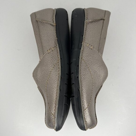 Clarks Unstructured Gold Leather Slip-On Casual Shoes Womens Size 9M Loafers - Picture 7 of 9